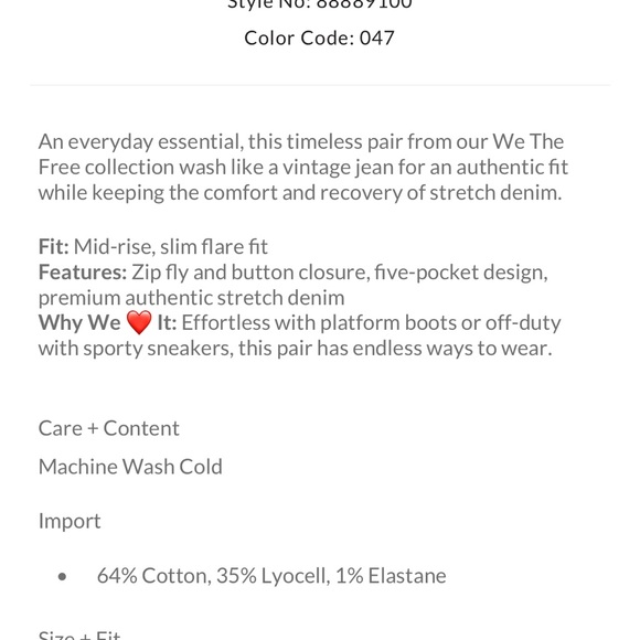 Free People NWT- Low Maintenance Mid Rise Crop Boot Jeans - Picture 9 of 10